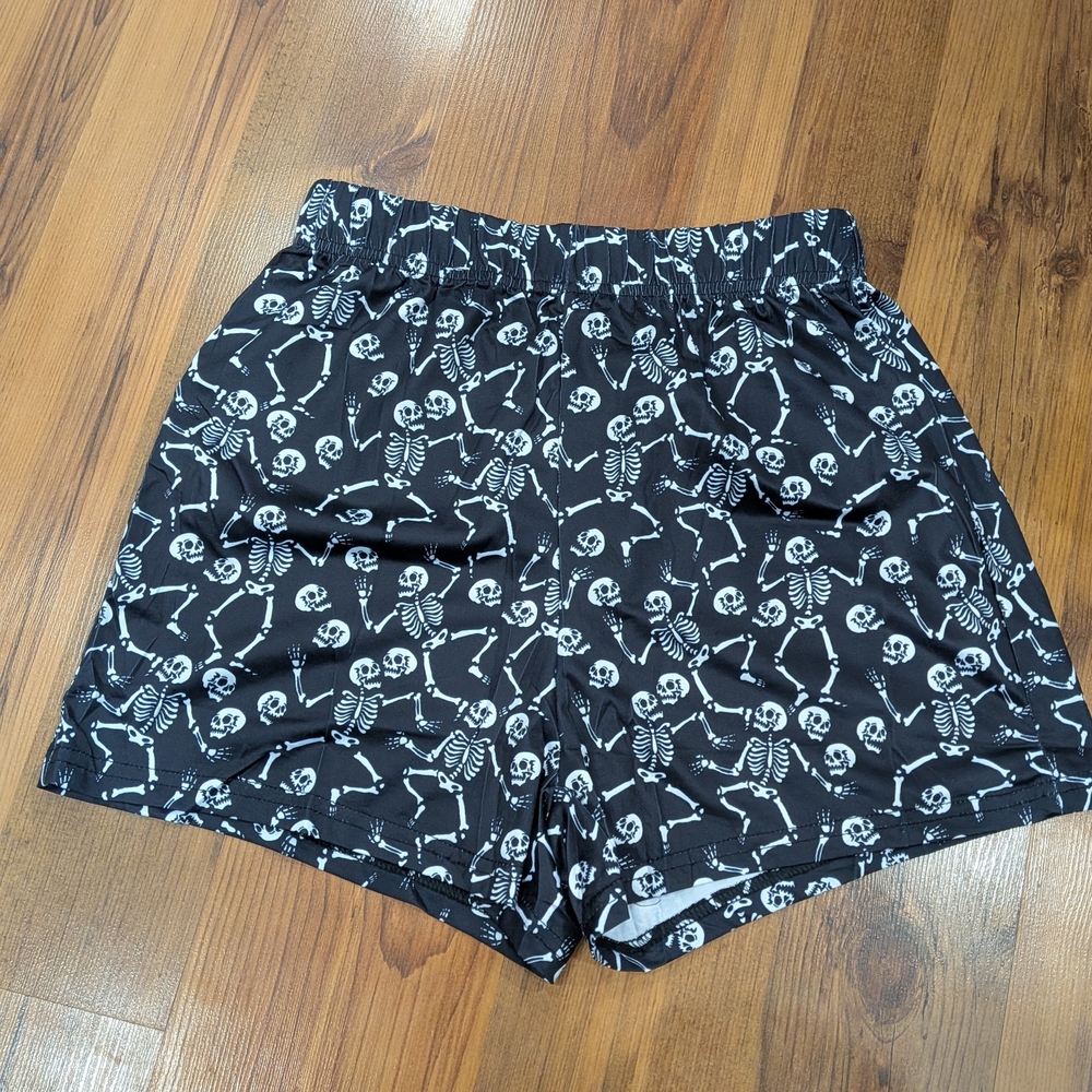 NWOT Skeleton Print Black Shorts